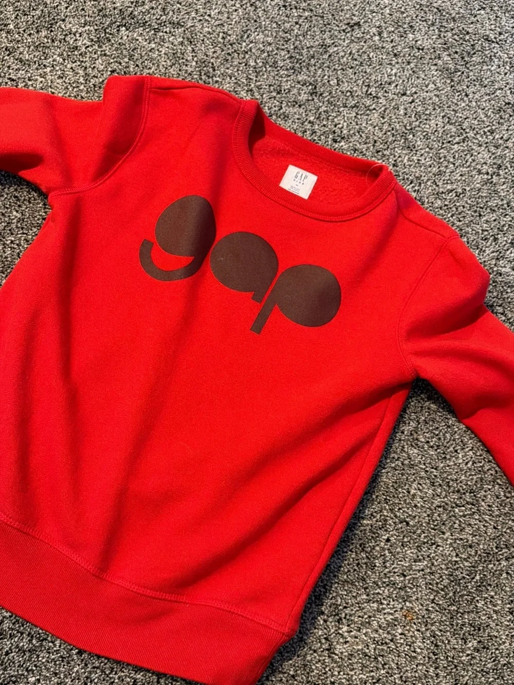GAP Red Sweatshirt with Black Graphic Logo